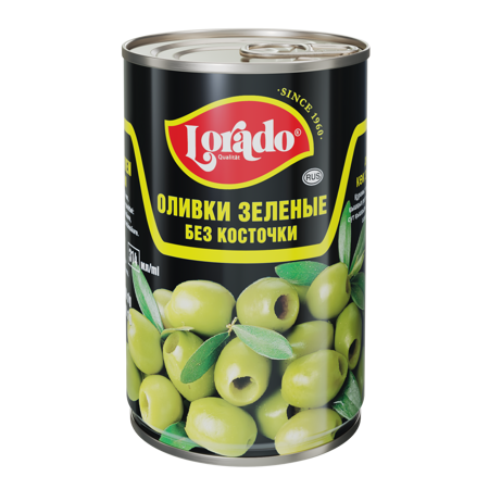 Оливки зеленые без косточки тм "Lorado" 314мл, ж/б
